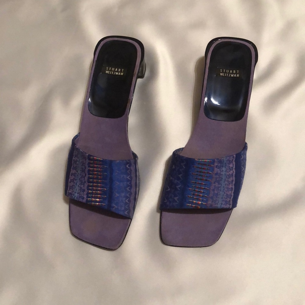 Stuart Weitzman Open Toe Kitten Multi Colored - image 1